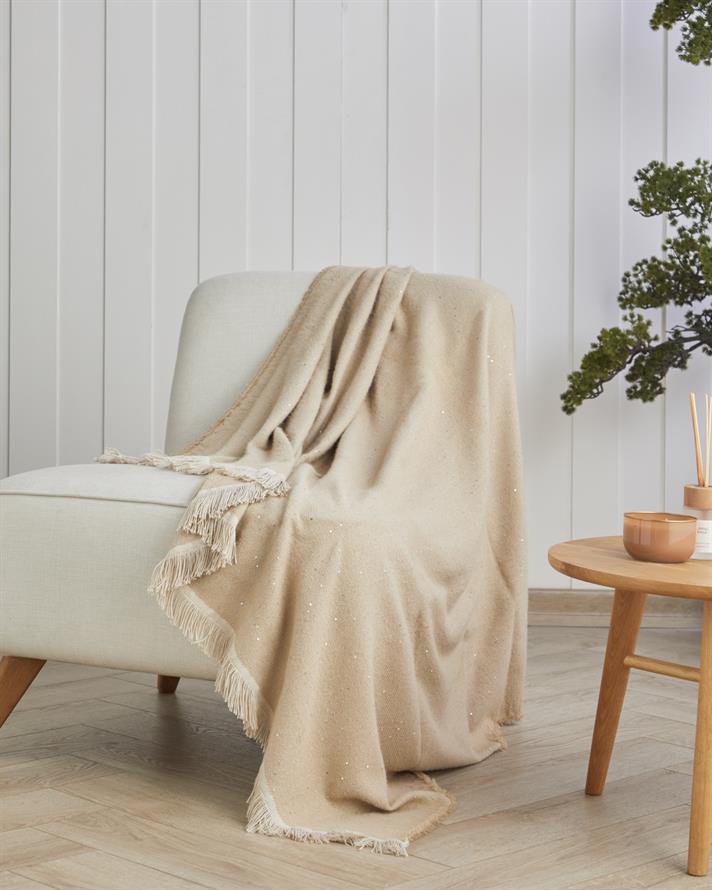 Ivory Koltuk Şalı 140x170 cm Ekru