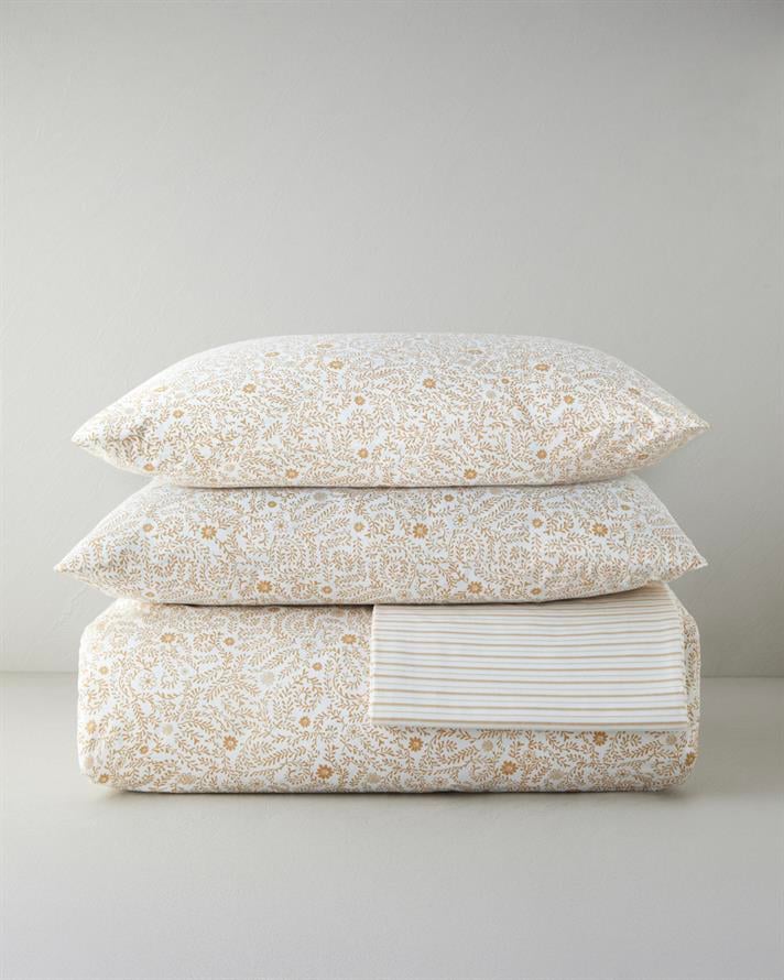 Ivy Blush Kolay Ütülenir Çarşaflı Çift Kişilik Nevresim Takımı 200x220 cm Hardal