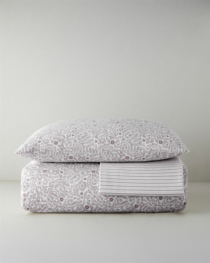 Ivy Blush Kolay Ütülenir Çarşaflı Tek Kişilik Nevresim Takımı 160x220 cm Mor