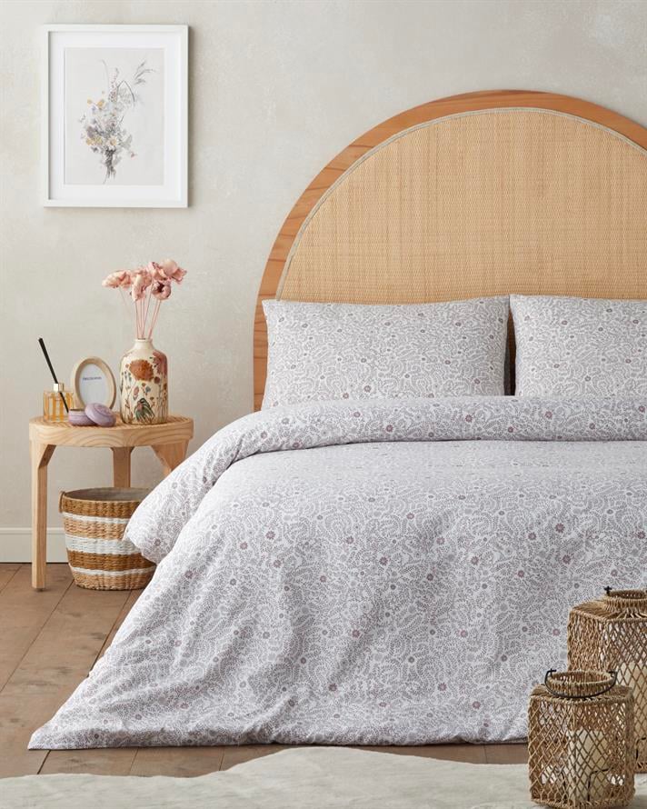 Ivy Blush Kolay Ütülenir Çarşaflı Tek Kişilik Nevresim Takımı 160x220 cm Mor