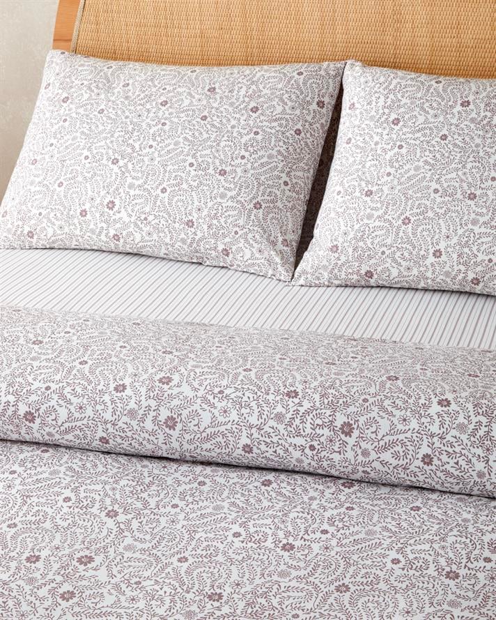 Ivy Blush Kolay Ütülenir Çarşaflı Tek Kişilik Nevresim Takımı 160x220 cm Mor