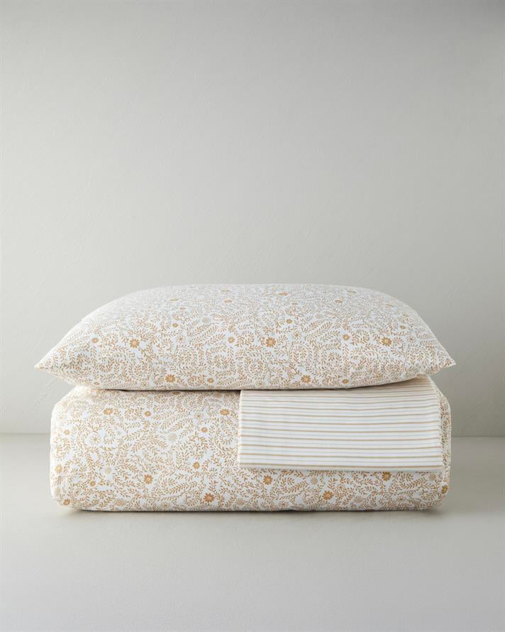 Ivy Blush Kolay Ütülenir Çarşaflı Tek Kişilik Nevresim Takımı 160x220 cm Hardal