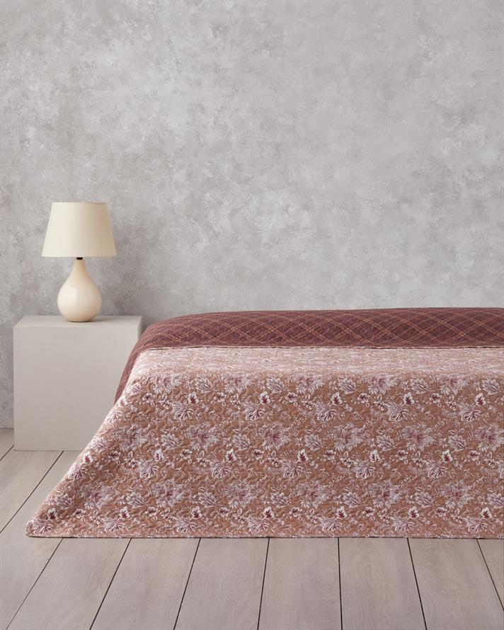 Jacobean Plaid Çift Kişilik Çok Amaçlı Örtü 200x220 cm Bordo