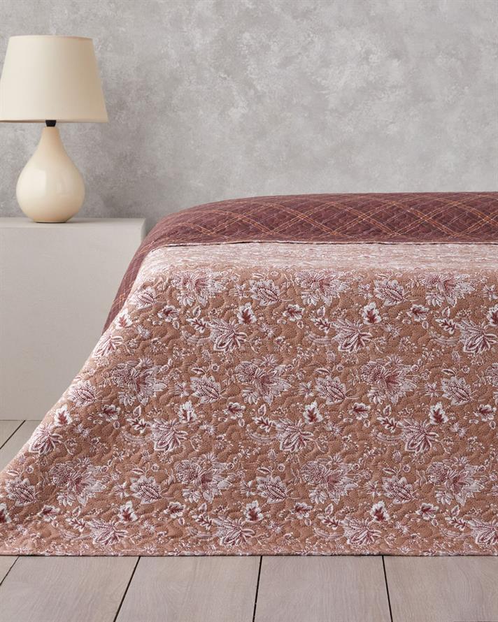 Jacobean Plaid King Size Çok Amaçlı Örtü 240x220 cm Bordo