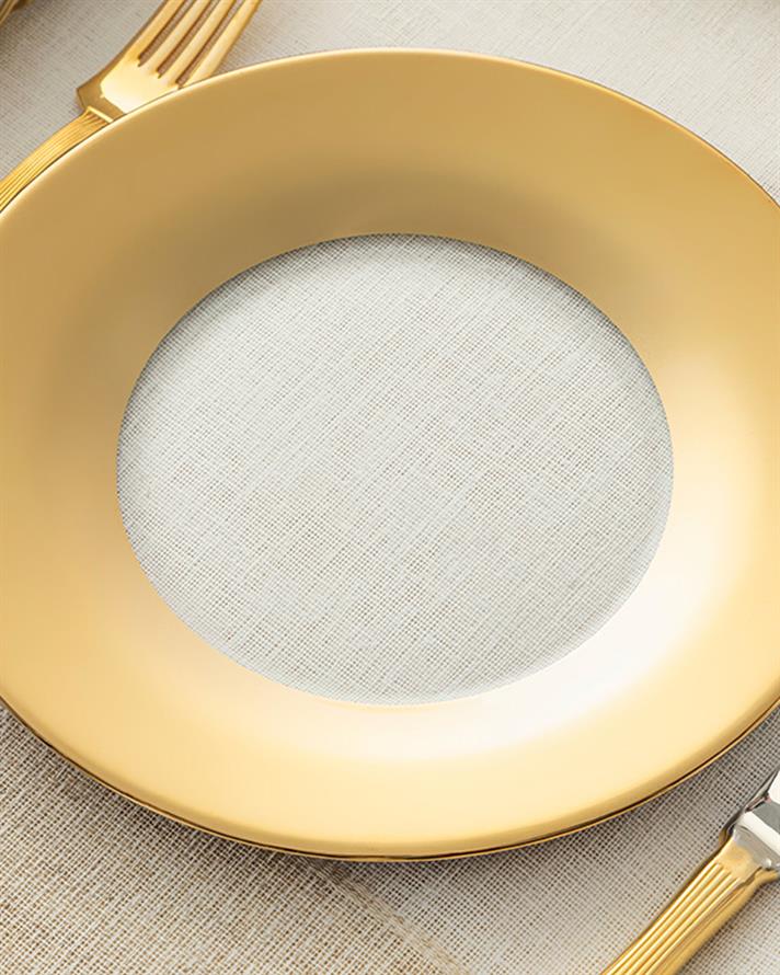 Jade Cam Pasta Tabağı Gold