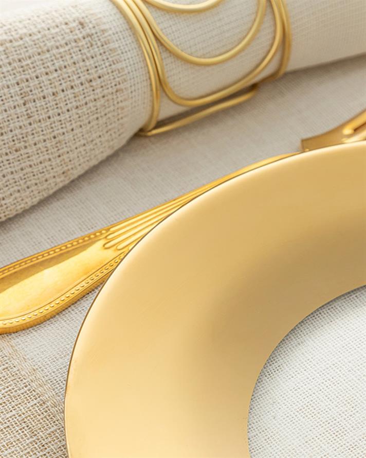 Jade Cam Pasta Tabağı Gold