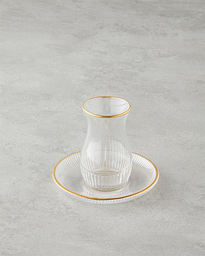 Janice Cam 12 Parça 6 Kişilik Çay Seti 135 ml Gold