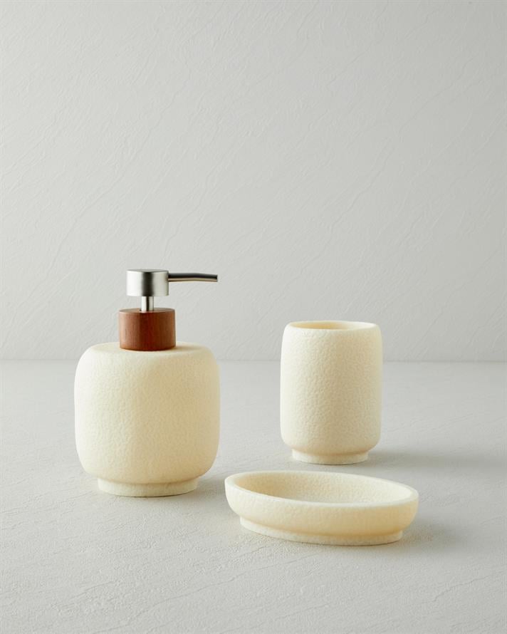 Jessica 3’lü Set Banyo Seti 16 cm Bej