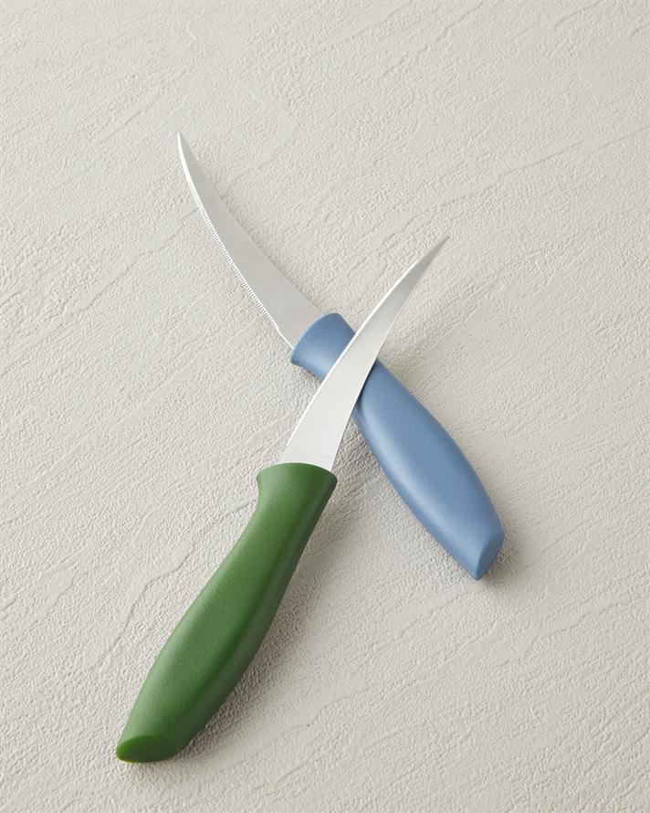 Jessica Çelik 2li Sebze Bıçak 20,5 cm Mavi-yeşil