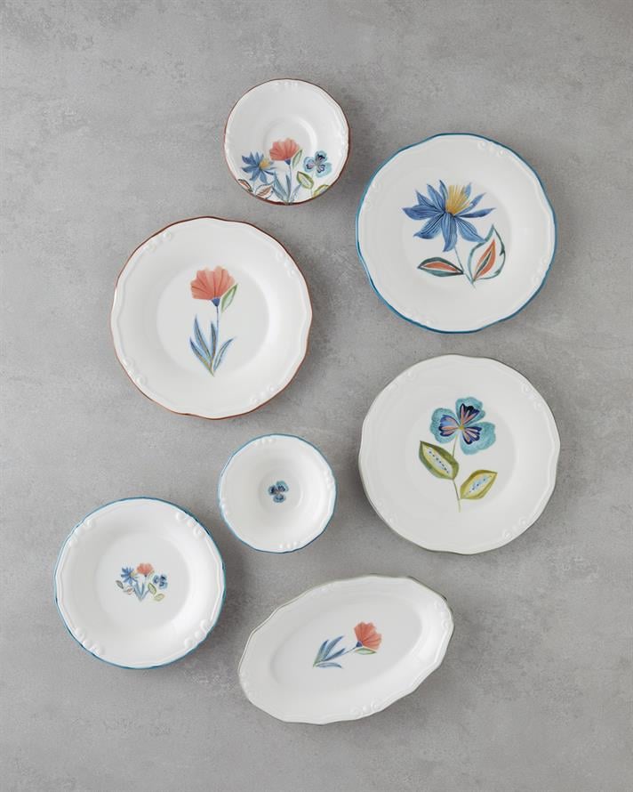 Jessica Porselen 20 Parça 6 Kişilik Kahvaltı Takımı Renkli