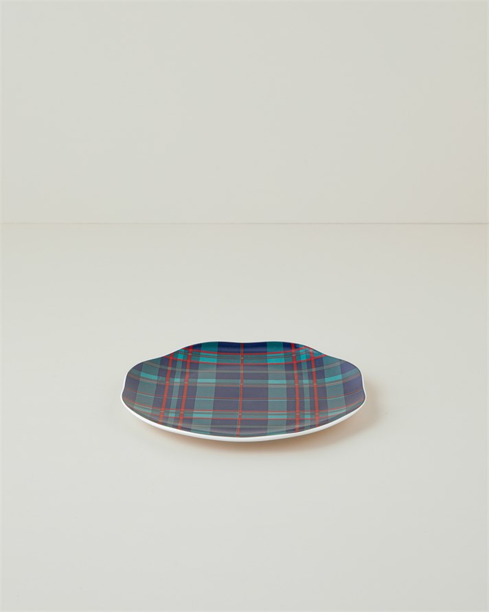 Jingle Plaid New Bone Pasta Tabağı 20 cm Kırmızı