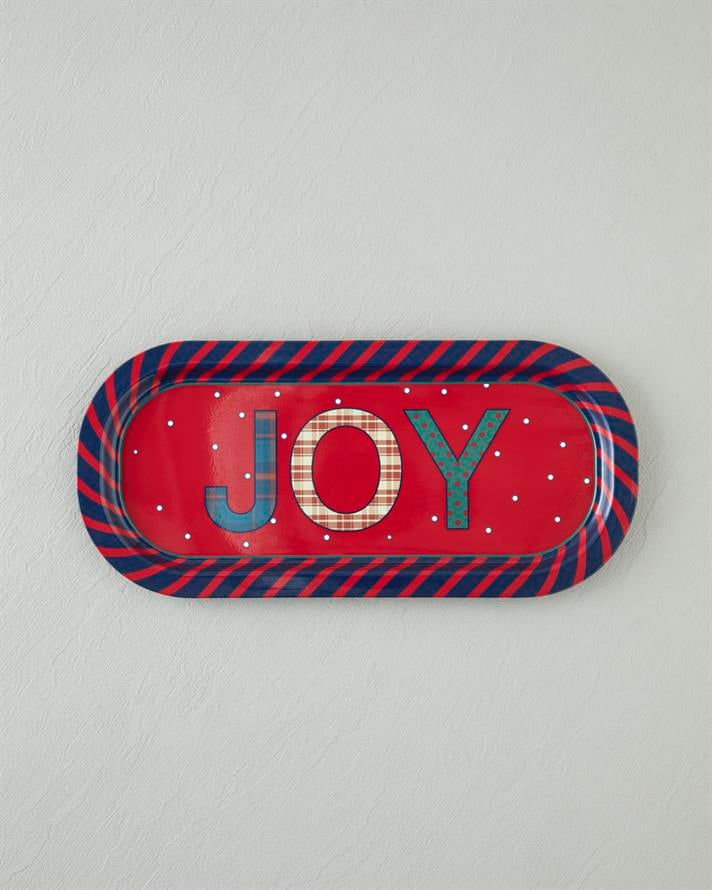 Jolly Metal Tepsi 16x35 cm Kırmızı - Lacivert