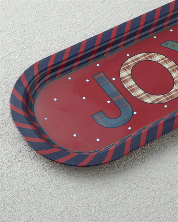 Jolly Metal Tepsi 16x35 cm Kırmızı - Lacivert