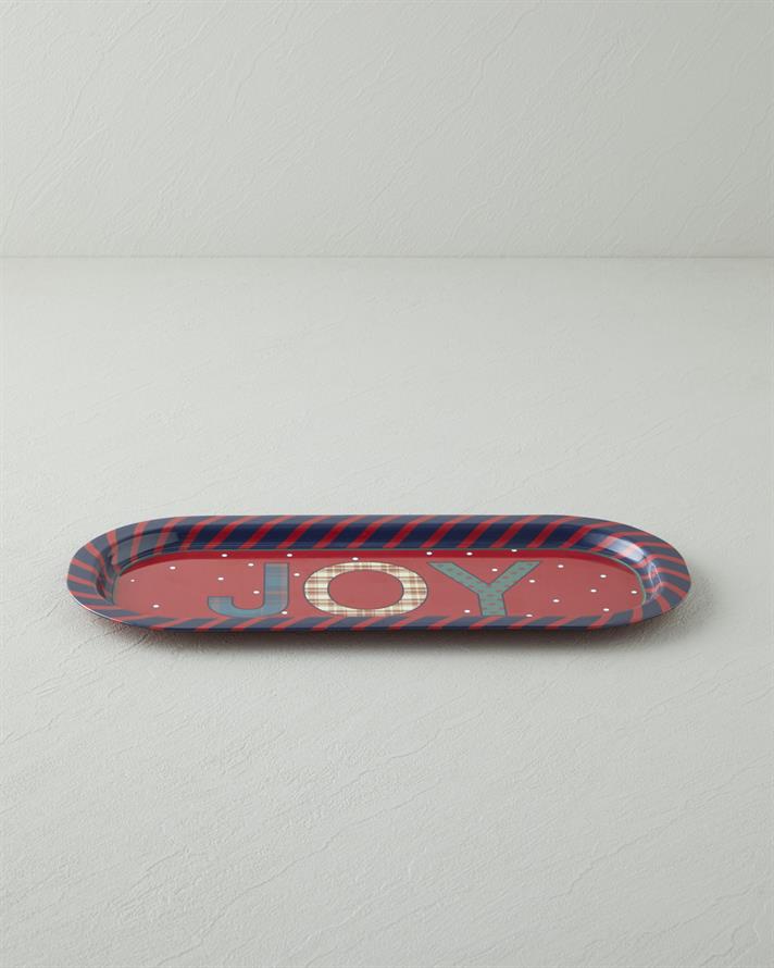 Jolly Metal Tepsi 16x35 cm Kırmızı - Lacivert