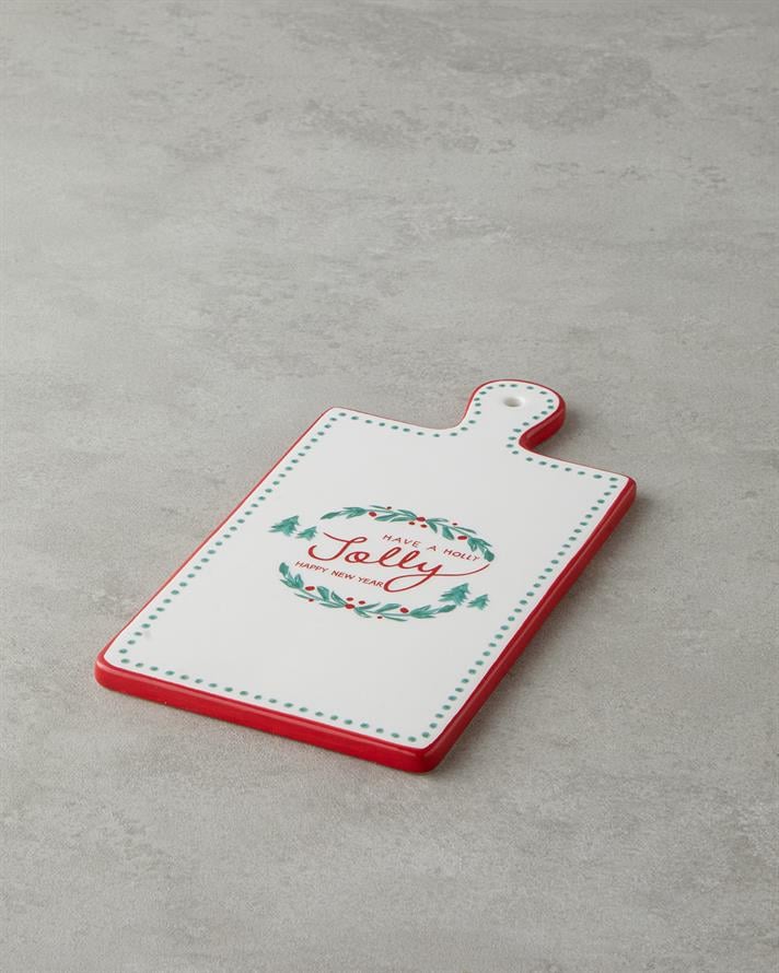 Joy Dolomite Sunumluk 24x13 cm Beyaz - Kırmızı