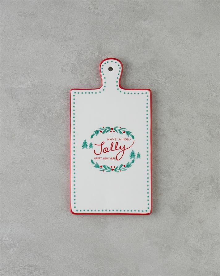 Joy Dolomite Sunumluk 24x13 cm Beyaz - Kırmızı