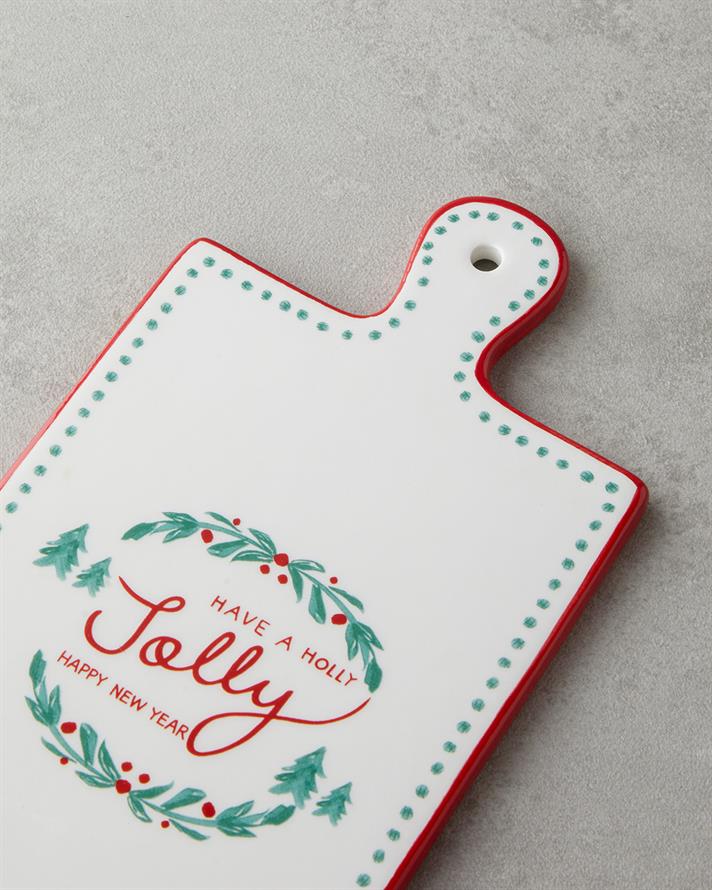 Joy Dolomite Sunumluk 24x13 cm Beyaz - Kırmızı