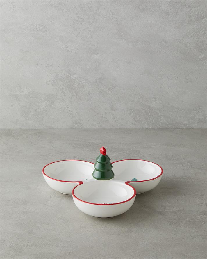 Joy Dolomite Sunumluk 28x28 cm Beyaz - Kırmızı