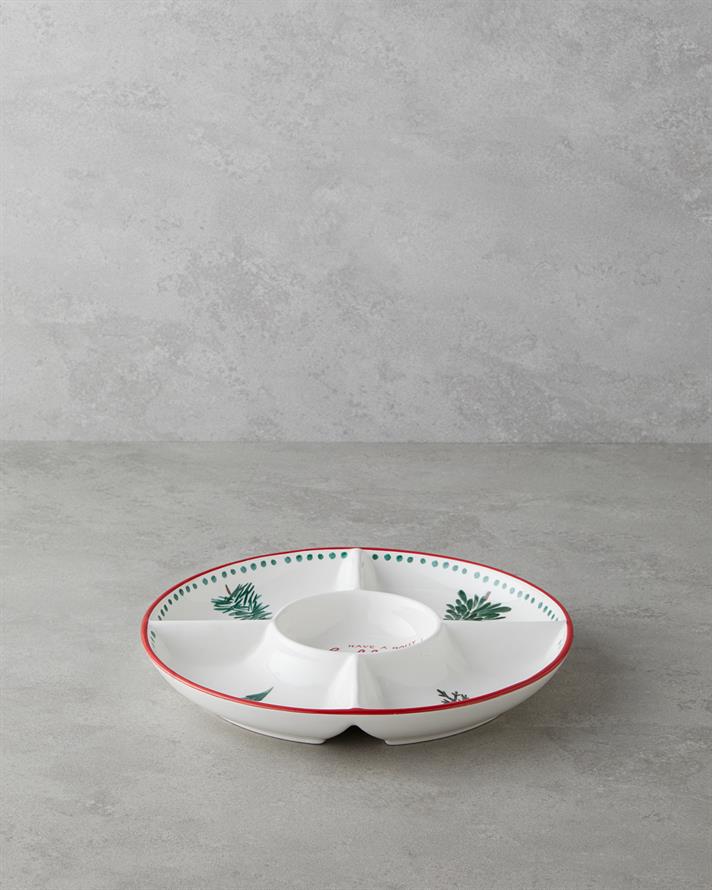 Joy Dolomite Sunumluk 28x28 cm Beyaz - Kırmızı