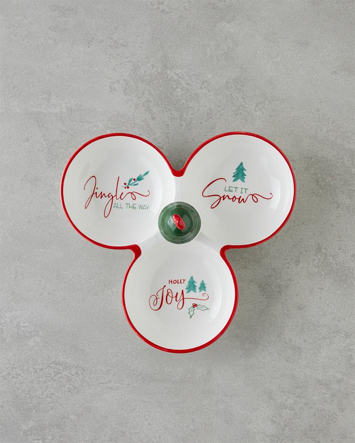 Joy Dolomite Sunumluk 28x28 cm Beyaz - Kırmızı