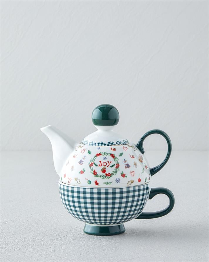 Joy New Bone China Demlik Seti 400 ml Yeşil