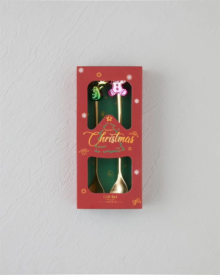 Joyduo Paslanmaz Çelik Tatlı Kaşığı 2 Parça Gold