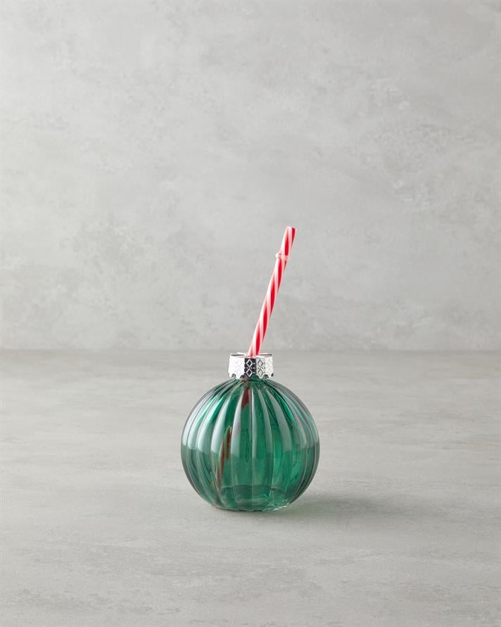 Joyful Christmas Cam Pipetli Bardak 400 ml Yeşil