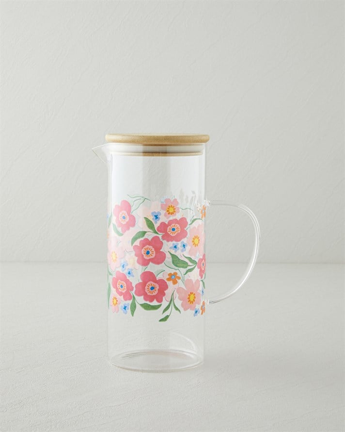 Joyfull Bloom Cam Sürahi 1500 ml Renkli