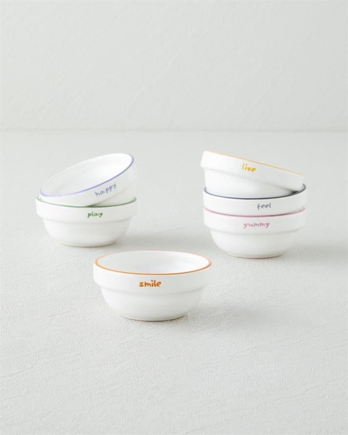 Joyfull Seramik 6lı Çerezlik 6 cm Renkli