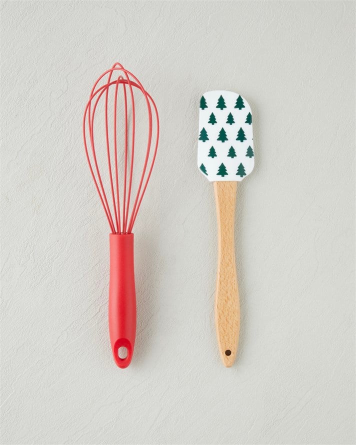 Joyfull Silikon 2 Parça Servis Gereci 25,4x26,5 cm Beyaz - Yeşil