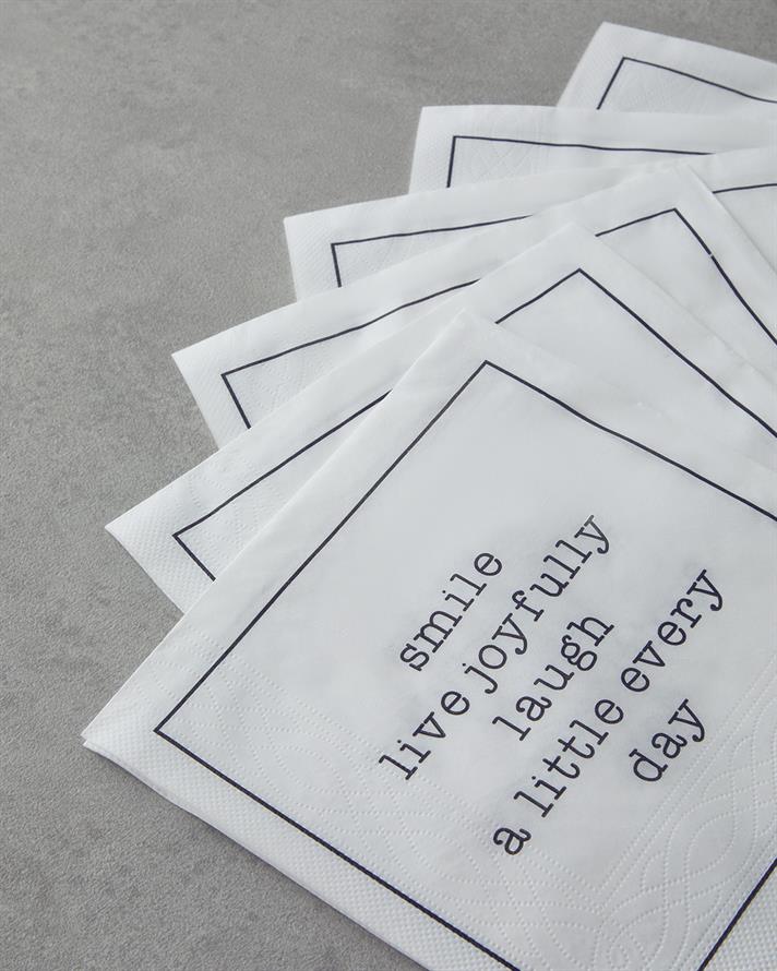 Joyfully 20li Kağıt Peçete 33x33 cm Siyah - Beyaz