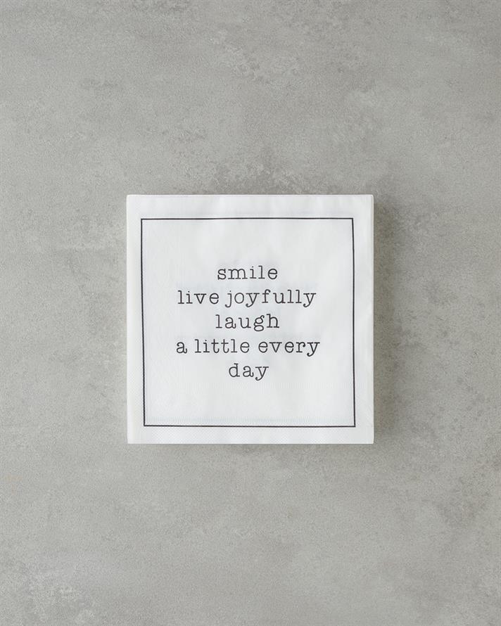 Joyfully 20li Kağıt Peçete 33x33 cm Siyah - Beyaz