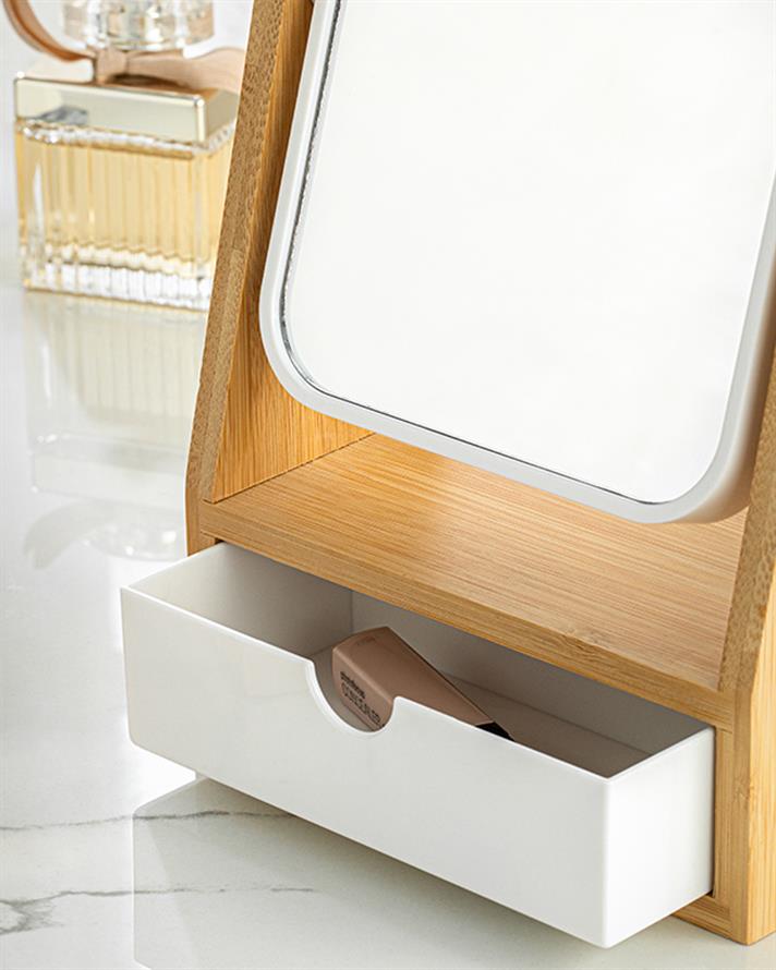 Katelyn Bambu Çekmeceli Ayna Naturel