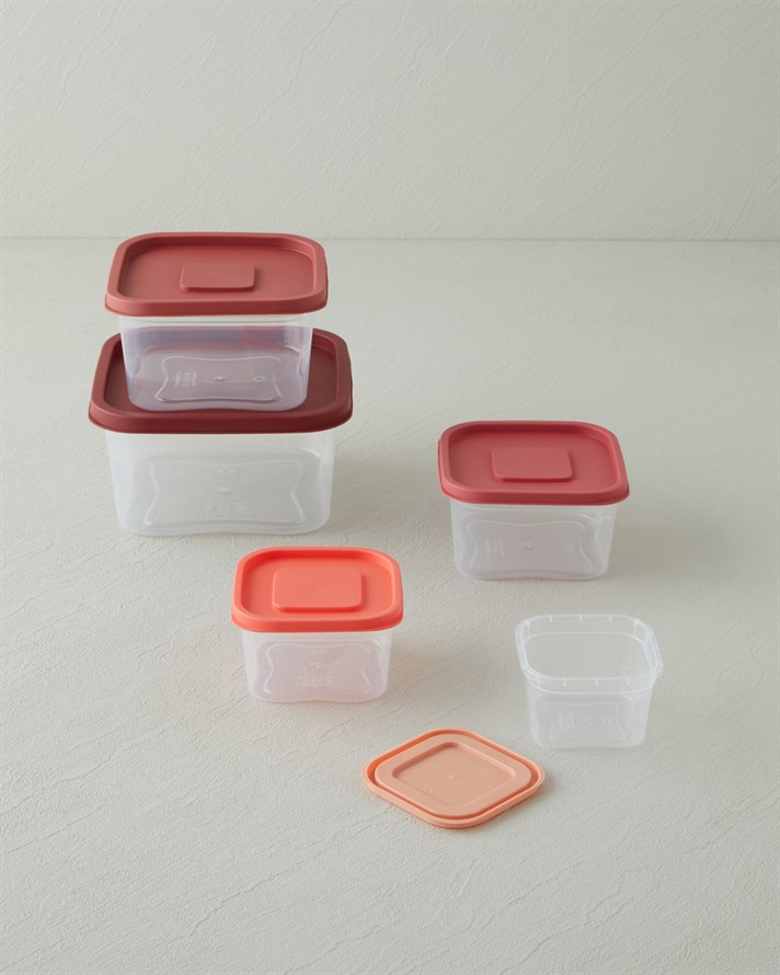 Keep Me Plastik 5li Saklama Kabı 160-300-500-885-1500 ml Turuncu