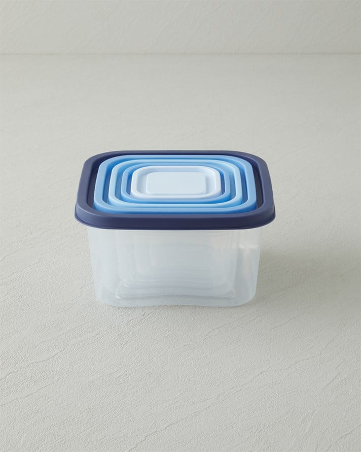 Keep Me Plastik 5li Saklama Kabı 160-300-500-885-1500 ml Mavi