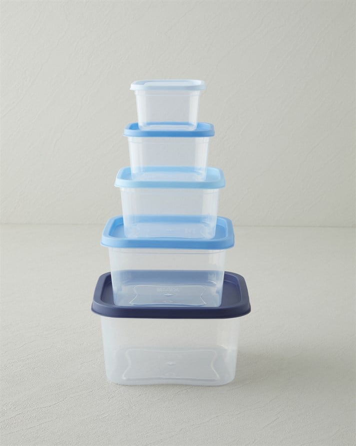 Keep Me Plastik 5li Saklama Kabı 160-300-500-885-1500 ml Mavi