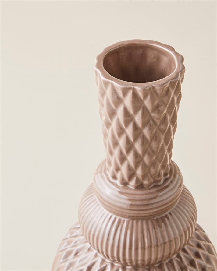 Kelsey Porselen Vazo 24 cm Kahve