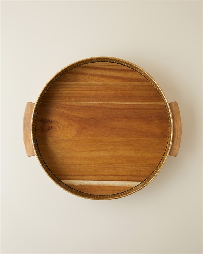 Kiara Mdf Dekoratif Tepsi 45x40 cm Kahve