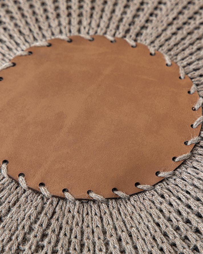 Knit Splay Örgü Puf Kahverengi