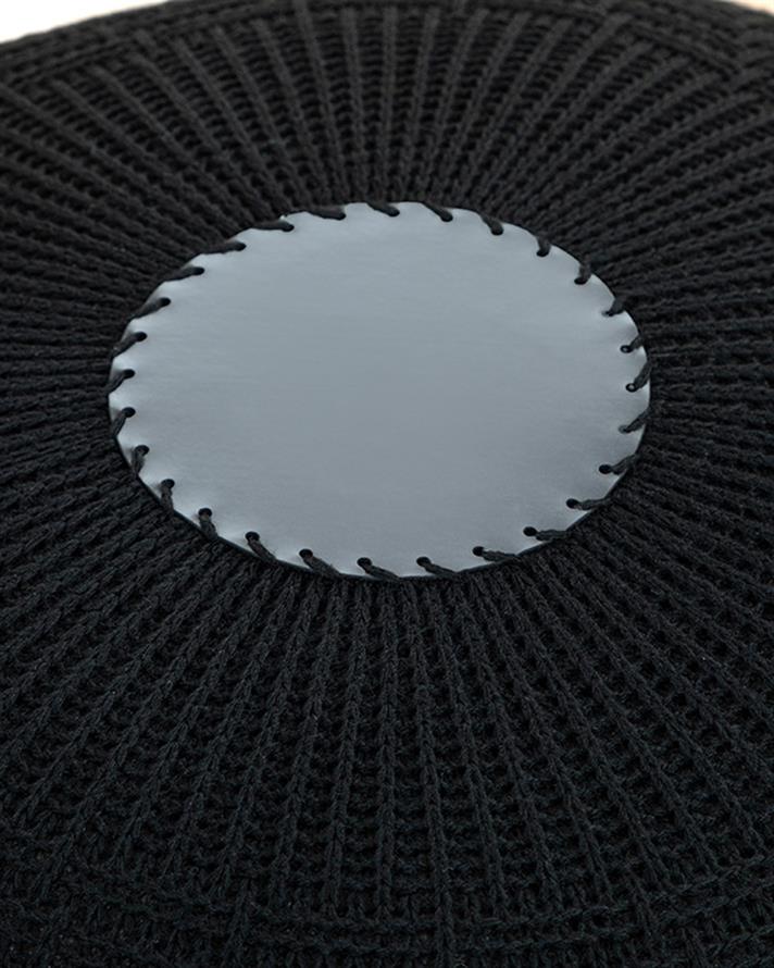 Knit Splay Örgü Puf Siyah