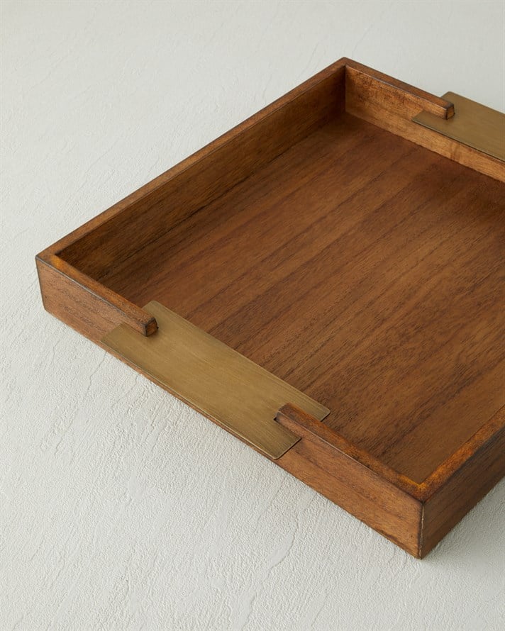 Krina Mdf Dekoratif Tepsi 34x5 cm Kahverengi
