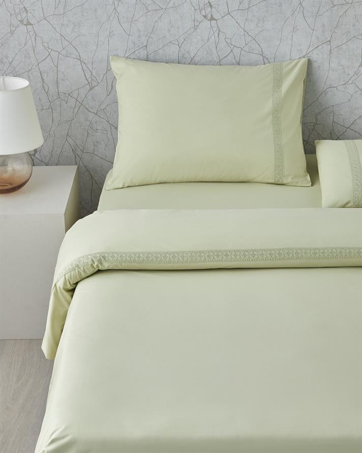 Lace Elegance Kopanakili Perkal Çift Kişilik Nevresim Takımı 200x220 cm Yeşil
