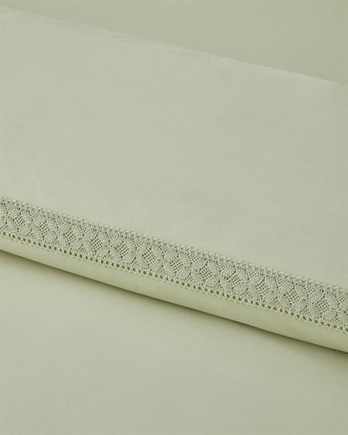 Lace Elegance Kopanakili Perkal King Size Nevresim Takımı 240x220 cm Yeşil