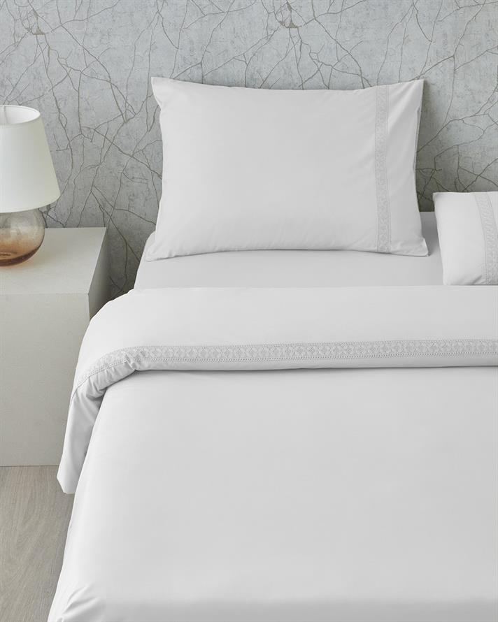 Lace Elegance Kopanakili Perkal King Size Nevresim Takımı 240x220 cm Beyaz