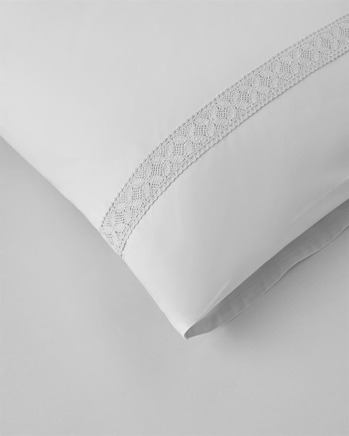 Lace Elegance Kopanakili Perkal King Size Nevresim Takımı 240x220 cm Beyaz