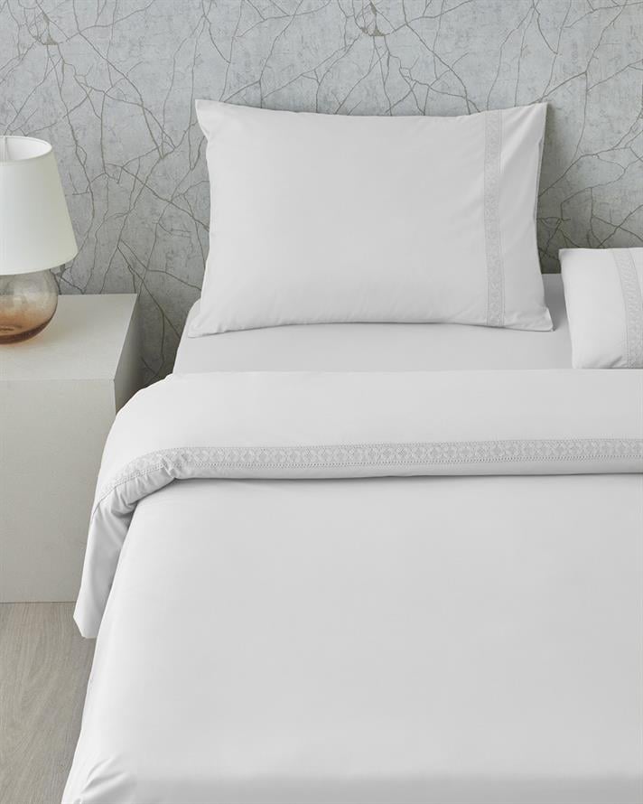 Lace Elegance Kopanakili Perkal Tek Kişilik Nevresim Takımı 160x220 cm Beyaz