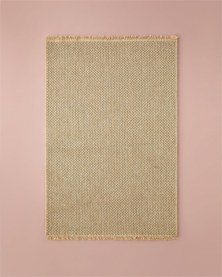 Lacey Dekoratif Jüt Kilim 80x150 cm Natural-Siyah
