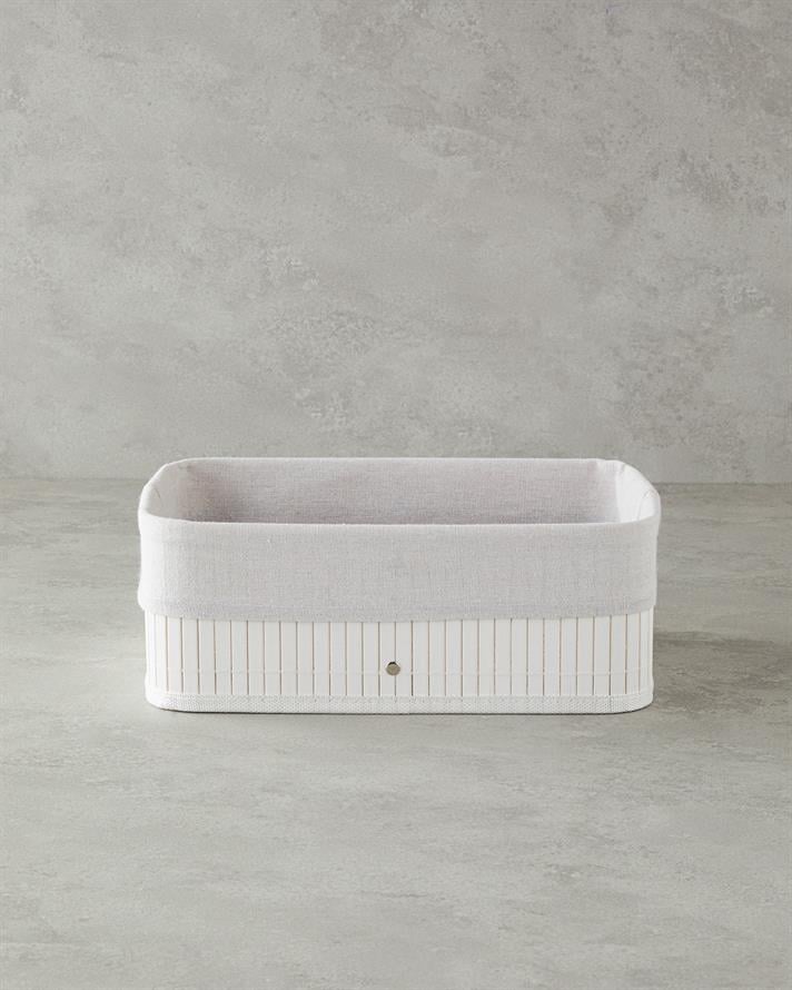 Lacy Bambu Sepet Beyaz