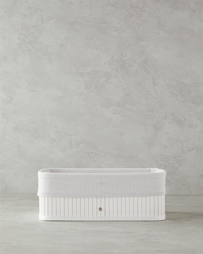 Lacy Bambu Sepet Beyaz