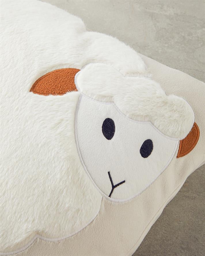 Lam Bebe Dekoratif Kırlent 45x45 cm Ekru